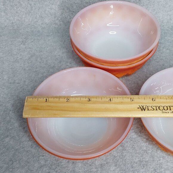 Vintage Anchor Hocking Fire King Bowls‎ Oven Proof Gradient Red Orange Se… - Picture 7 of 9